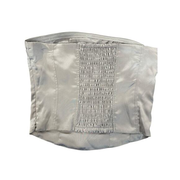 Wild Fable Women's Slim Fit Party Bustier Tube Top Size Small Satin Gray 90s Y2K - Picture 4 of 7